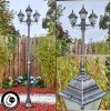 Naofe lamp post, path light black, silver, 3-light sources