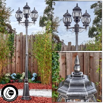 Naofe lamp post, path light black, silver, 3-light sources