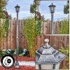 Loria lamp post, path light black, silver, 1-light source