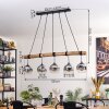 Ripoll hanging light, globe light, pendant light chrome, Smoke-coloured, 5-light sources