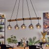 Ripoll hanging light, globe light, pendant light chrome, Smoke-coloured, 5-light sources