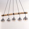 Ripoll hanging light, globe light, pendant light clear, Smoke-coloured, 5-light sources