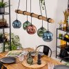 Ripoll hanging light, globe light, pendant light blue, green, coppery, 5-light sources