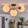 Gastor ceiling light, globe light 42 cm gold, black, 3-light sources