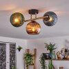 Koyoto ceiling light, globe light 30 cm gold, black, 3-light sources