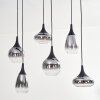 Maynal hanging light, globe light, pendant light clear, Smoke-coloured, 6-light sources