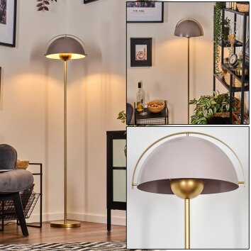 Guttsta ceiling light, floor lamp LED gold, black, 1-light source