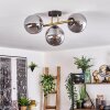 Gastor ceiling light, globe light 42 cm gold, black, 3-light sources