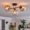 Gastor ceiling light, globe light 42 cm gold, black, 3-light sources