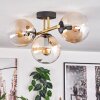 Gastor ceiling light, globe light 42 cm gold, black, 3-light sources