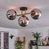 Gastor ceiling light, globe light 42 cm gold, black, 3-light sources