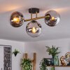 Gastor ceiling light, globe light 42 cm gold, black, 3-light sources