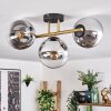 Gastor ceiling light, globe light 42 cm gold, black, 3-light sources