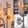 Ripoll floor lamp chrome, clear, Smoke-coloured, 4-light sources