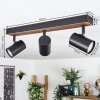 Gesteira ceiling light, ceiling spotlight Dark wood, black, 3-light sources