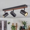 Gesteira ceiling light, ceiling spotlight Dark wood, black, 3-light sources