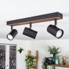 Gesteira ceiling light, ceiling spotlight Dark wood, black, 3-light sources