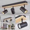 Gesteira ceiling light, ceiling spotlight Light wood, black, 3-light sources