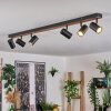 Gesteira ceiling light, ceiling spotlight Dark wood, black, 6-light sources