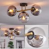 Gastor ceiling light, globe light 42 cm gold, black, 3-light sources