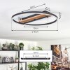 Hadel ceiling light LED Wood like finish, black, 1-light source