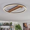 Hadel ceiling light LED Wood like finish, black, 1-light source