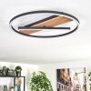 Hadel ceiling light LED Wood like finish, black, 1-light source