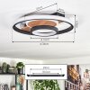 Hadel ceiling light LED Wood like finish, black, 1-light source