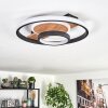 Hadel ceiling light LED Wood like finish, black, 1-light source