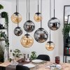 Gastor hanging light, globe light, pendant light Amber, Smoke-coloured, 8-light sources