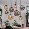 Gastor hanging light, globe light, pendant light Amber, Smoke-coloured, 8-light sources