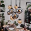 Gastor hanging light, globe light, pendant light Amber, Smoke-coloured, 8-light sources