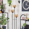 Koyoto globe light, floor lamp Dark wood, black, 3-light sources