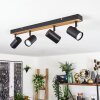 Gesteira ceiling light, ceiling spotlight Dark wood, black, 4-light sources