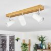 Gesteira ceiling light, ceiling spotlight chrome, Wood like finish, 3-light sources