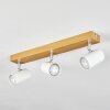 Gesteira ceiling light, ceiling spotlight chrome, Wood like finish, 3-light sources