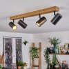 Gesteira ceiling light, ceiling spotlight Wood like finish, black, 4-light sources