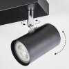 Gesteira ceiling light, ceiling spotlight chrome, black, 6-light sources