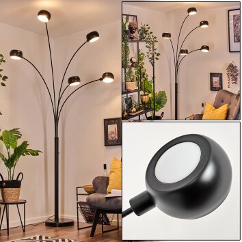 Nikkala floor lamp marble, black, 5-light sources