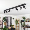 Gesteira ceiling light, ceiling spotlight chrome, black, 6-light sources