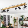 Gesteira ceiling light, ceiling spotlight Wood like finish, black, 6-light sources