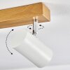 Gesteira ceiling light, ceiling spotlight chrome, Wood like finish, 6-light sources