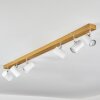 Gesteira ceiling light, ceiling spotlight chrome, Wood like finish, 6-light sources