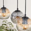 Ripoll hanging light, globe light, pendant light Ecru, black, 3-light sources