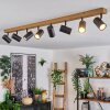 Gesteira ceiling light, ceiling spotlight Wood like finish, black, 8-light sources