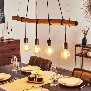 Seegaard Pendant Light Light wood, black, 4-light sources