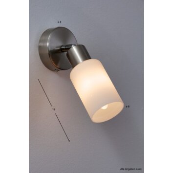 Reality wall spotlight stainless steel, white, 1-light source