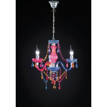 Reality lights LÜSTER chandelier colourful, 3-light sources