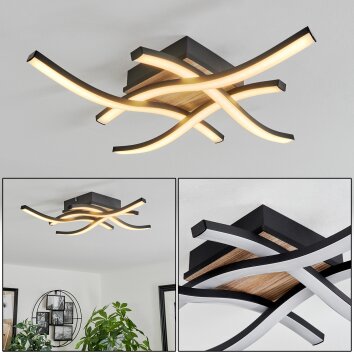 Letala Ceiling Light LED Wood like finish, 4-light sources