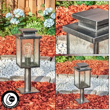 Tieva pedestal light, path light black, silver, 1-light source